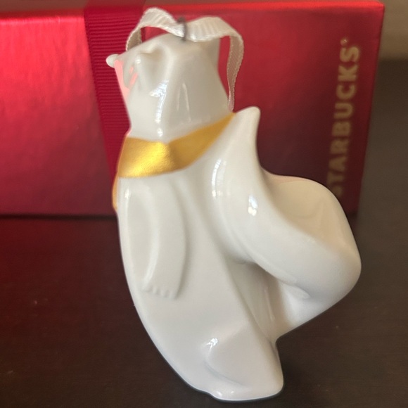 🎄Starbucks Ceramic White With Gold Accents Ornaments Set 2012 NWT - Picture 4 of 14